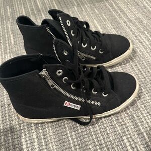 Superga Black High-Top Sneakers for Women